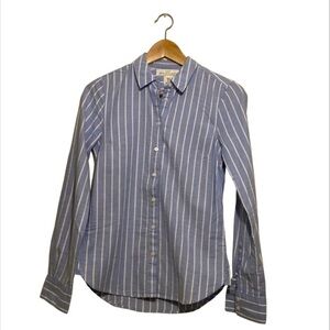 H&M blue and white striped button down shirt . Size 2